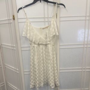 Elegant White Polka Dot Dress